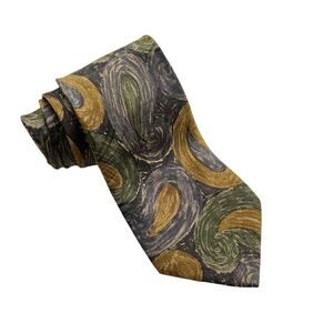 Ermenegildo Zegna Paisley Gold & Blue Artsy Foulard Luxe Silk Tie
